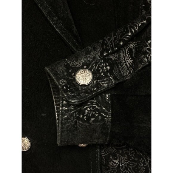 Vintage Wilsons Jacket Womens Sm Black Leather Crop Festival Y2K Western Cowgirl - Picture 10 of 11